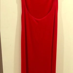 Floor length red dress